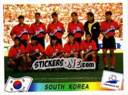 Sticker Team South Korea - Fifa World Cup France 1998 - Panini