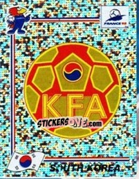 Sticker Emblem South Korea - Fifa World Cup France 1998 - Panini
