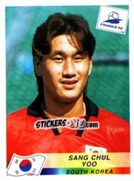 Sticker Yoo Sang Chul - Fifa World Cup France 1998 n. 343 - Panini