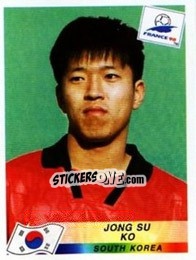 Sticker Ko Jong Su - Fifa World Cup France 1998 - Panini