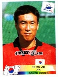 Sticker Ha Seok Ju - Fifa World Cup France 1998 n. 346 - Panini