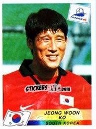 Figurina Ko Jeong Woon - Fifa World Cup France 1998 - Panini