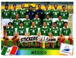 Figurina Team Mexico - Fifa World Cup France 1998 - Panini