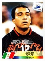Sticker Oscar Perez - Fifa World Cup France 1998 - Panini
