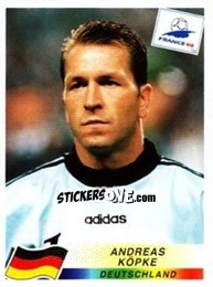 Sticker Andreas Kopke - Fifa World Cup France 1998 - Panini