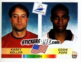 Sticker Kasey Keller / Eddie Pope - Fifa World Cup France 1998 - Panini