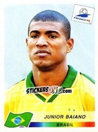 Sticker Junior Baiano - Fifa World Cup France 1998 - Panini