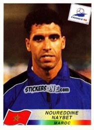 Sticker Noureddine Naybet - Fifa World Cup France 1998 - Panini