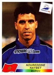 Figurina Noureddine Naybet - Fifa World Cup France 1998 - Panini