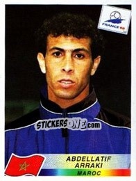 Sticker Abdellatif Arraki - Fifa World Cup France 1998 n. 66 - Panini
