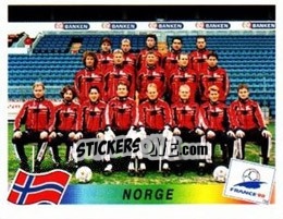Sticker Team Norway - Fifa World Cup France 1998 - Panini