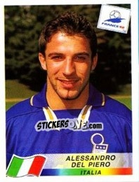 Cromo Alessandro Del Piero - Fifa World Cup France 1998 - Panini