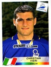 Sticker Christian Vieri - Fifa World Cup France 1998 - Panini