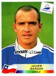 Sticker Javier Margas - Fifa World Cup France 1998 - Panini