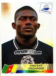 Sticker Vincent Ongandzi - Fifa World Cup France 1998 - Panini