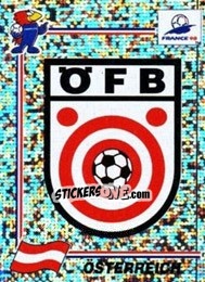Sticker Emblem Austria - Fifa World Cup France 1998 - Panini