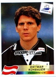 Sticker Dietmar Kuhbauer - Fifa World Cup France 1998 - Panini