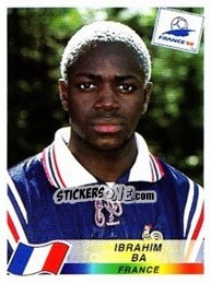 Sticker Ibrahim Ba - Fifa World Cup France 1998 - Panini