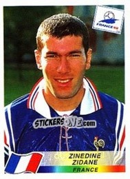 Sticker Zinedine Zidane - Fifa World Cup France 1998 - Panini