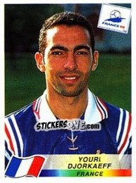 Sticker Youri Djorkaeff - Fifa World Cup France 1998 - Panini