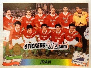 Sticker Team Iran - Fifa World Cup France 1998 - Panini