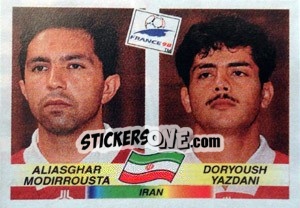 Sticker Aliasghar Modirrousta / Doryoush Yazdani - Fifa World Cup France 1998 - Panini