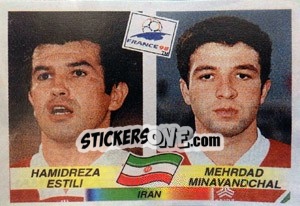 Sticker Hamidreza Estili / Mehrdad Minvanchal - Fifa World Cup France 1998 - Panini