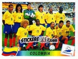 Sticker Team Colombia - Fifa World Cup France 1998 - Panini