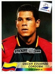 Cromo Oscar Eduardo Cordoba - Fifa World Cup France 1998 - Panini