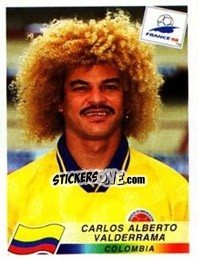 Cromo Carlos Alberto Valderrama - Fifa World Cup France 1998 - Panini