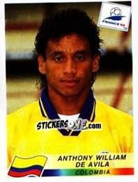 Figurina Anthony William De Avila - Fifa World Cup France 1998 - Panini