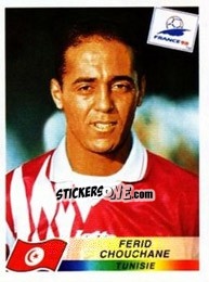 Sticker Ferid Chouchane - Fifa World Cup France 1998 - Panini