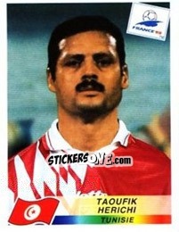 Figurina Taoufik Herichi - Fifa World Cup France 1998 - Panini