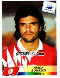 Sticker Riadh Bouazizi - Fifa World Cup France 1998 n. 489 - Panini