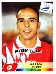 Cromo Hassen Gabsi - Fifa World Cup France 1998 - Panini