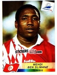 Cromo Mehdi Ben Slimane - Fifa World Cup France 1998 - Panini