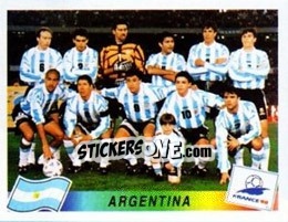 Figurina Team Argentina - Fifa World Cup France 1998 - Panini