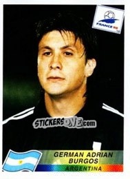 Sticker German Adrian Burgos - Fifa World Cup France 1998 - Panini