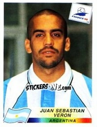 Figurina Juan Sebastian Veron - Fifa World Cup France 1998 - Panini