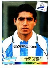 Figurina Juan Roman Riquelme - Fifa World Cup France 1998 - Panini