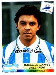 Sticker Marcelo Daniel Gallardo - Fifa World Cup France 1998 - Panini