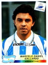 Figurina Marcelo Daniel Gallardo - Fifa World Cup France 1998 - Panini