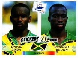 Figurina Linval Dixon / Durrent Brown - Fifa World Cup France 1998 - Panini