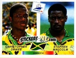 Sticker Christopher Dawes / Stephen Malcolm - Fifa World Cup France 1998 - Panini