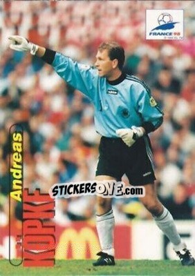 Sticker Andreas Köpke - FIFA World Cup France 1998. Trading Cards n. 2 - Panini