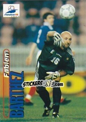 Sticker Fabien Barthez - FIFA World Cup France 1998. Trading Cards n. 3 - Panini