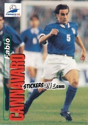 Sticker Fabio Cannavaro - FIFA World Cup France 1998. Trading Cards n. 18 - Panini