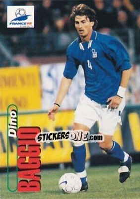 Sticker Dino Baggio - FIFA World Cup France 1998. Trading Cards n. 44 - Panini