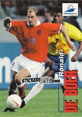 Sticker Ronald De Boer - FIFA World Cup France 1998. Trading Cards - Panini