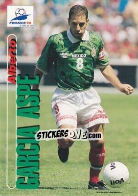 Sticker Alberto Garcia Aspe - FIFA World Cup France 1998. Trading Cards - Panini